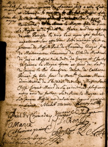 Anne Lemoyne and Michel Messier dit St Michel Marriage Record February 25, 1758